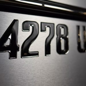 Boat Registration Numbers and Letters Domed 3D Finish Super Sleek Font Style 16 PCS (Black Center/Chrome Outline)