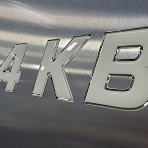 Wake Series Domed Boat Lettering White Center / Chrome Outline Raised Numbers 16 Pcs Kit