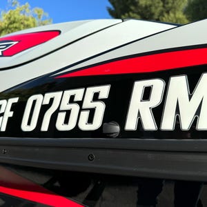 Sleek Series Domed Boat Registration Numbers White & Chrome Raised Numbers 16 Pcs Kit