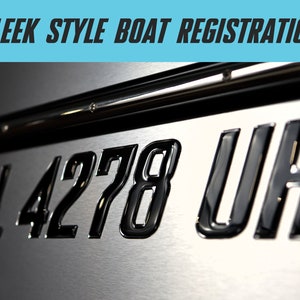 Custom Boat Registration Numbers Domed Numbers Domed Registration Sleek Series