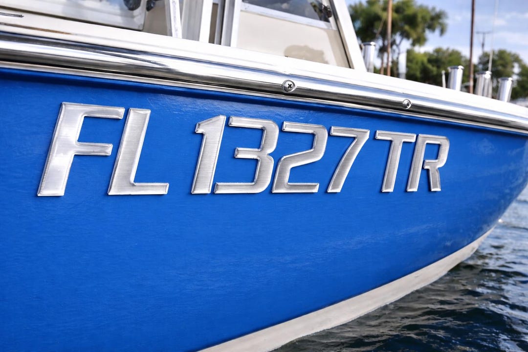 Brushed Chrome Boat Registration Numbers – 3D Domed Marine Decals - Etsy
