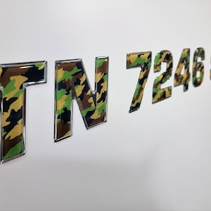 Camouflage Style Raised Domed Boat Lettering 16 PCS Kit