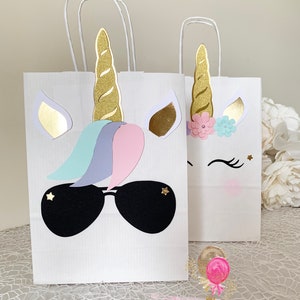 12 Unicorn Party Favour bags, Unicorn Birthday Party Supplies image 5