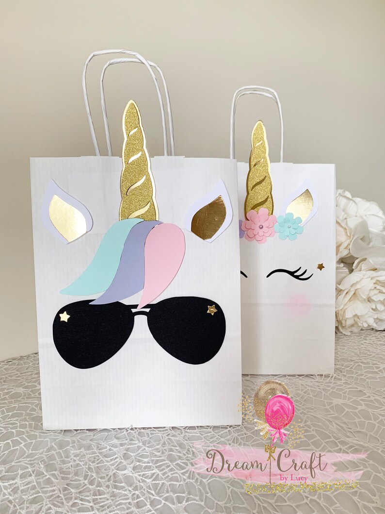 12 Unicorn Party Favour bags, Unicorn Birthday Party Supplies image 5