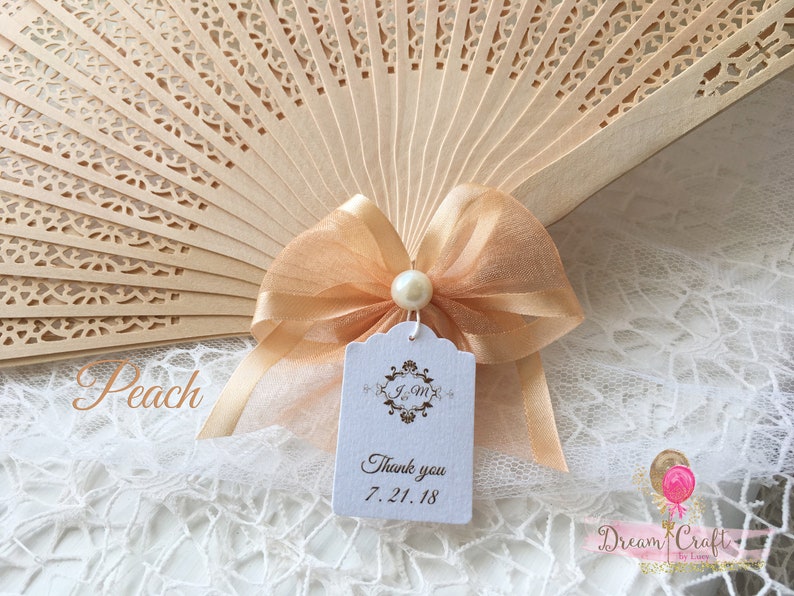 10 fans de la boda con etiquetas personalizadas favores de ...