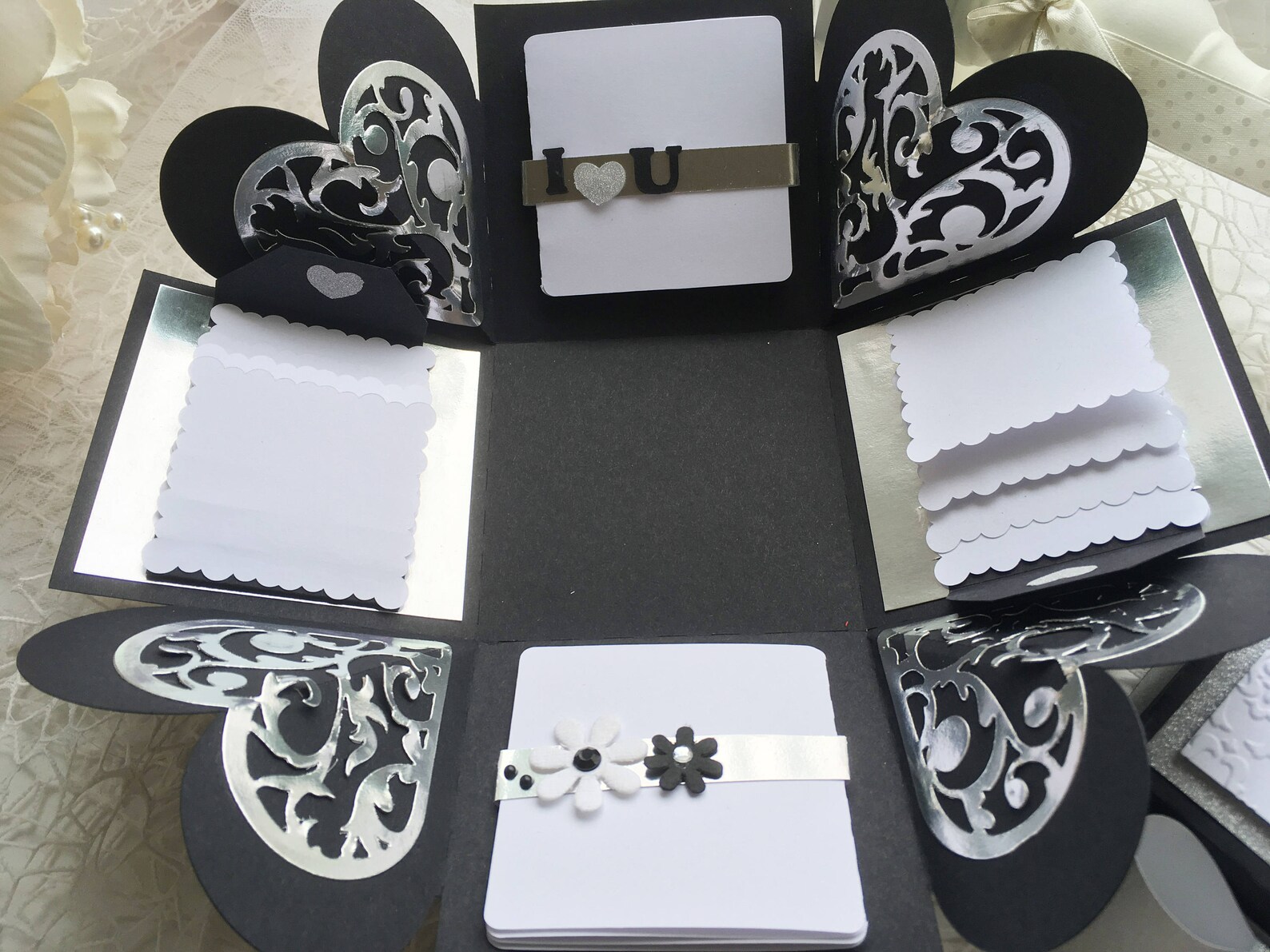 Happy Birthday Explosion Photo Box Photo box Silver and Etsy