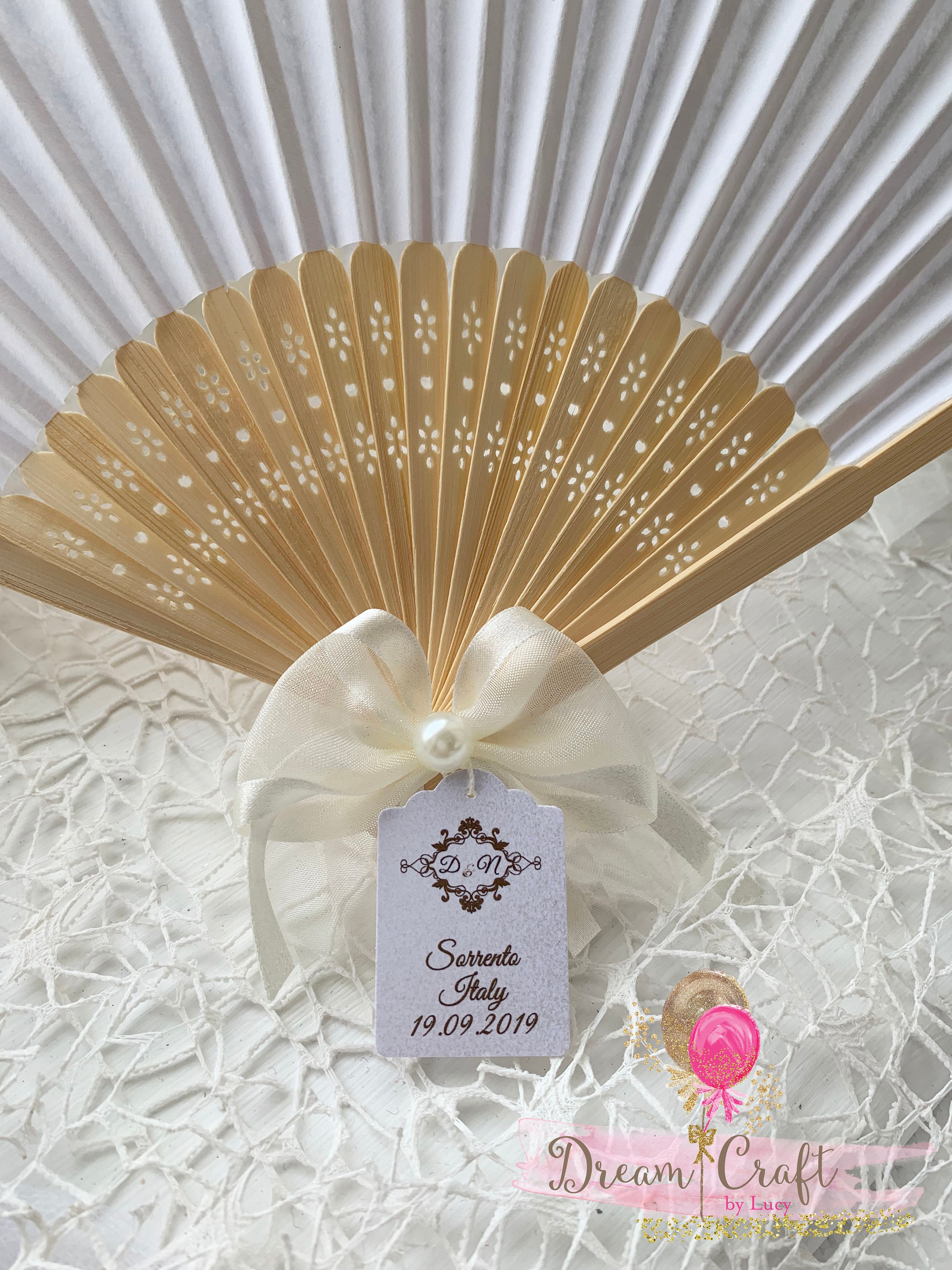 10 White Wedding Hand Fans made of Paper and Bamboo with | Etsy