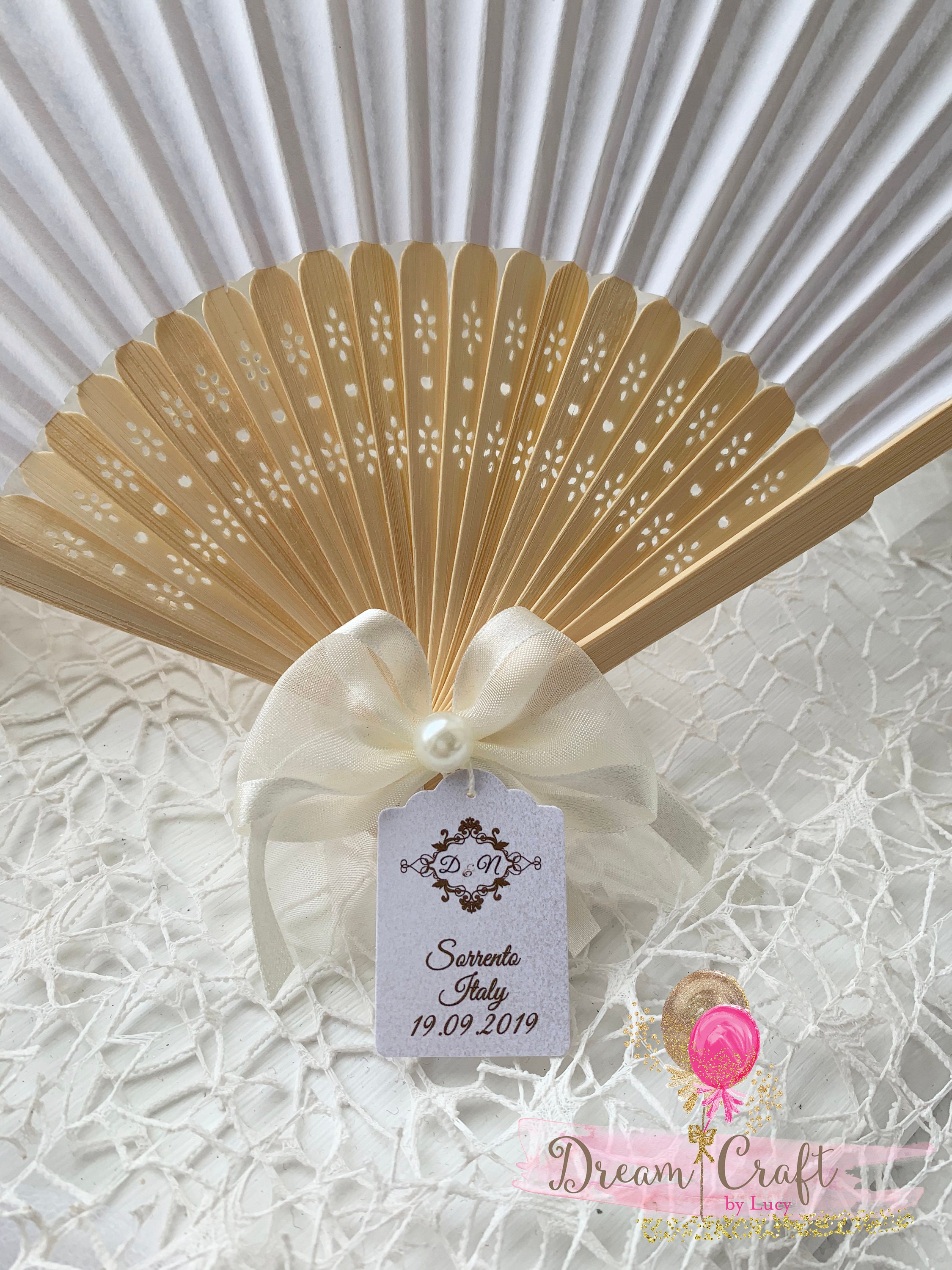 Personalised 2024 wedding fans