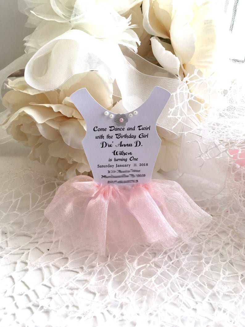 10 Tutu Invitations Ballerina Dress Invitations Tutu Cards Etsy