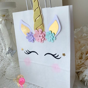 12 Unicorn Party Favour bags, Unicorn Birthday Party Supplies image 4