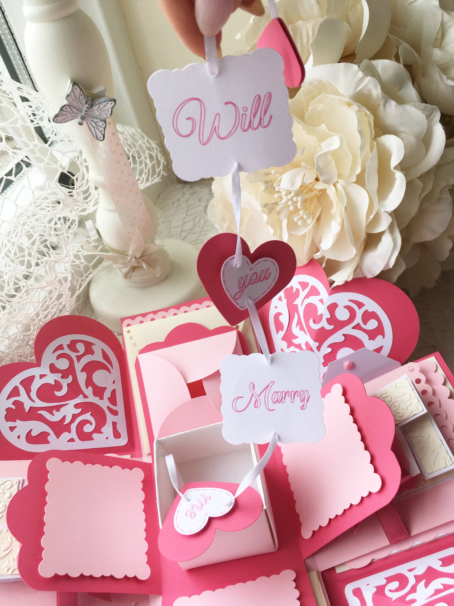 Pink Exploding Photo Box, Photo Pop up Box, Explosion Photo Box ...