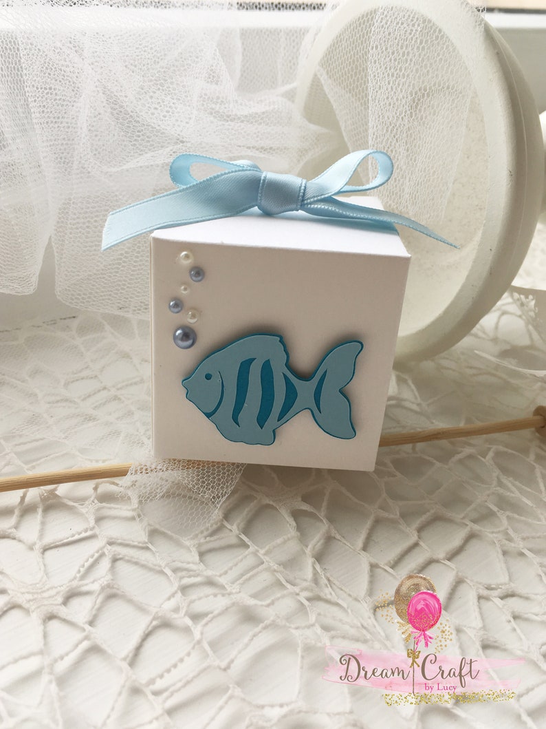 Baby Doccia Favore Scatole Di Pesce Azzurro Piccolo Regalo Di Etsy