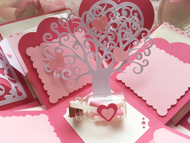 Pink Exploding Photo box photo pop up box explosion photo | Etsy