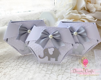 10 Elephant Baby Shower Invitations  in the shape of Diaper Gender Neutral in the shape of Diaper