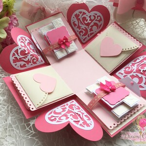 Pink Exploding Photo Box, Photo Pop up Box, Explosion Photo Box ...