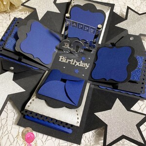 Caja de fotos explosiva de cumpleaños, caja de fotos explosiva para el Día del Padre, caja de recuerdos sorpresa, caja de fotos emergente, regalo de cumpleaños