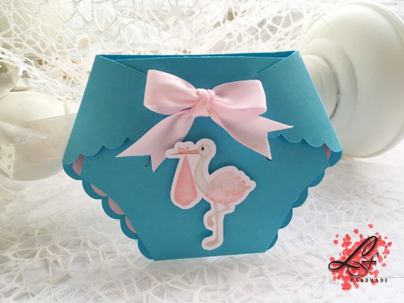 Baby Douche Luier Uitnodiging Met Ooievaar Of Baby Voeten Roze Etsy