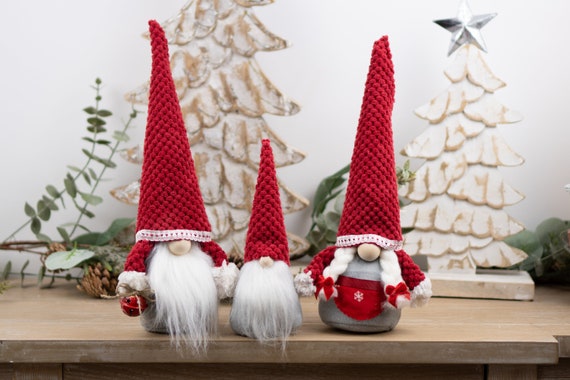 Scandinavian Gnomes With Red Hats Christmas Tomte Holiday Etsy
