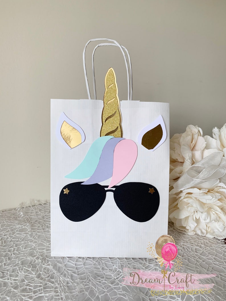 12 Unicorn Party Favour bags, Unicorn Birthday Party Supplies image 6