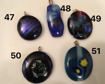 More Fused glass arty, funky necklace pendant