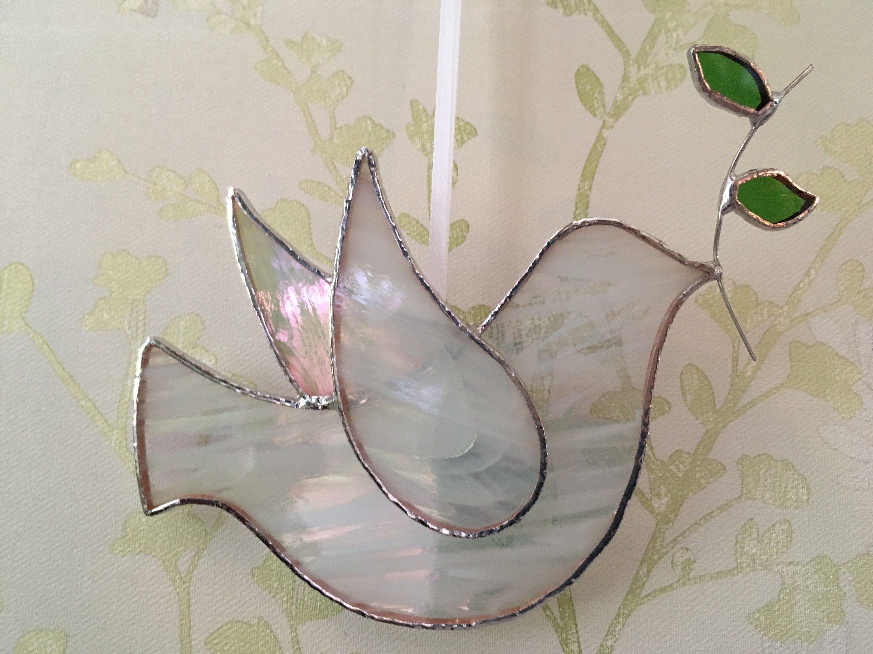 Stained Glass Peace Dove Suncatcher Hanging Decoration Gift Etsy UK