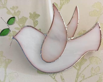 Atrapasueños de paloma de la paz de vidrio de colores, colgante, decoración, regalo