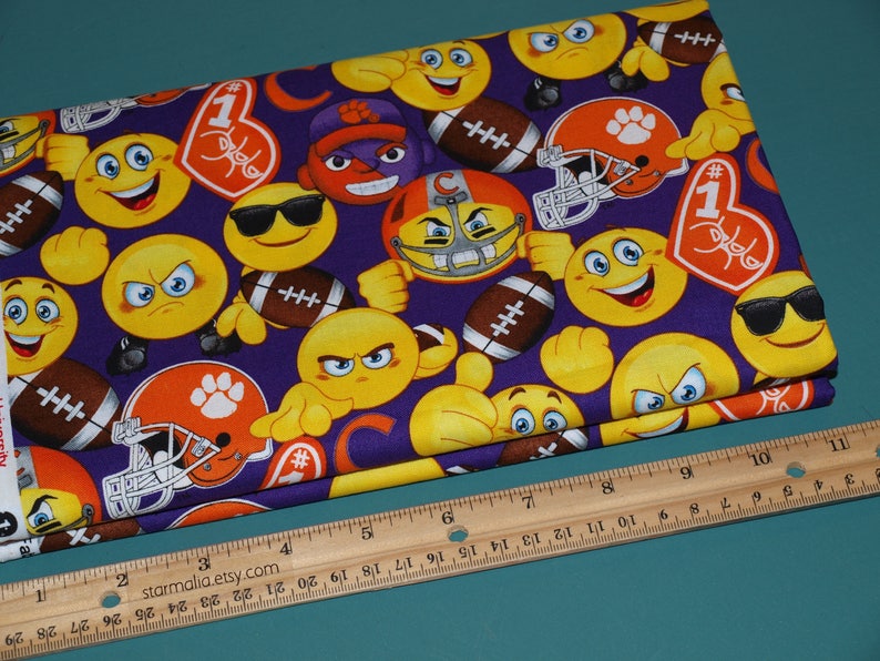 14 Yard Clemson University Tigers Emoji Ncaa Licensed Fabric 100 Cotton