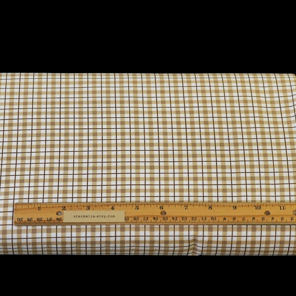 1/2 Yard Loads of Fun Plaid Taupe by Chelsea Designworks for Studio E Fabrics 100% Premium Cotton Patt # 4890