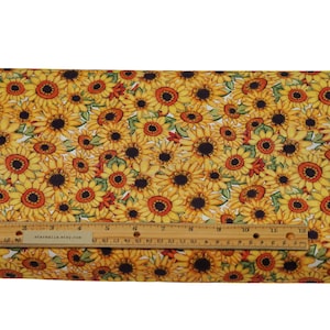 1/2 Yard Sunflowers by Susan Winget, Harvest Prints, Fall, Autumn 100% Premium Cotton CP 74165