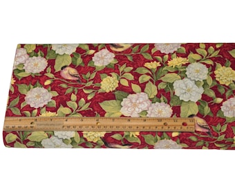 1/2 Yard Wiesenvögel auf rot von Susan Winget für Springs Creative, 100% Premium Cotton Fabric Design # DP 54719