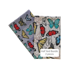 Half Yard Bundle Mohnblumen und Schmetterlinge Schmetterlinge von Tim Coffey for Springs Creative 100% Premium Baumwollstoff 2 Stück