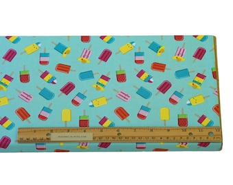 1/2 Yard Happy Popsicles Novelty Fabric 100% Cotton