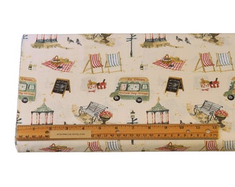 1/2 Yard Ice Cream Social Novelty Fabric 100% Cotton