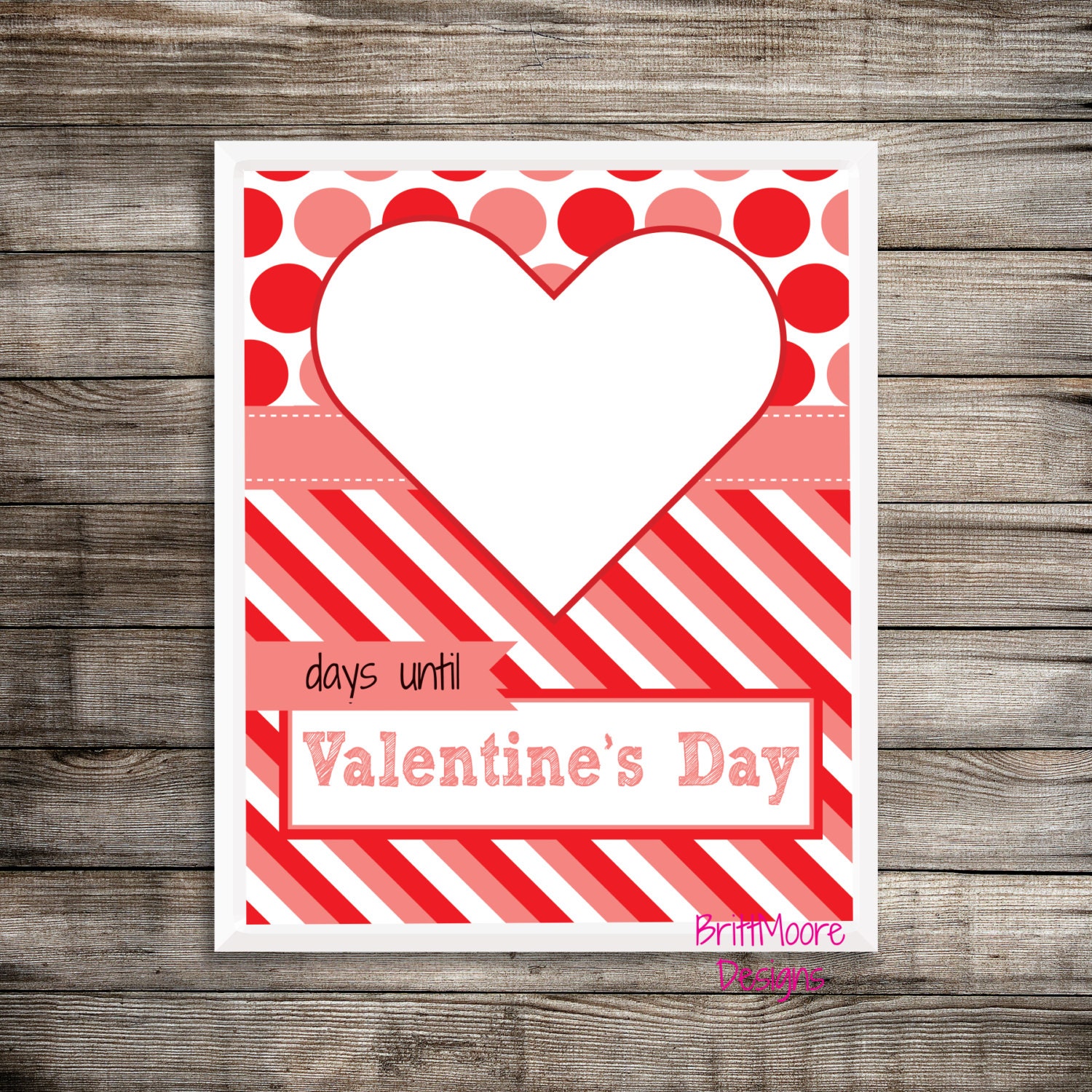 Valentine's Day Countdown 8X10 Printable Wall Sign Etsy