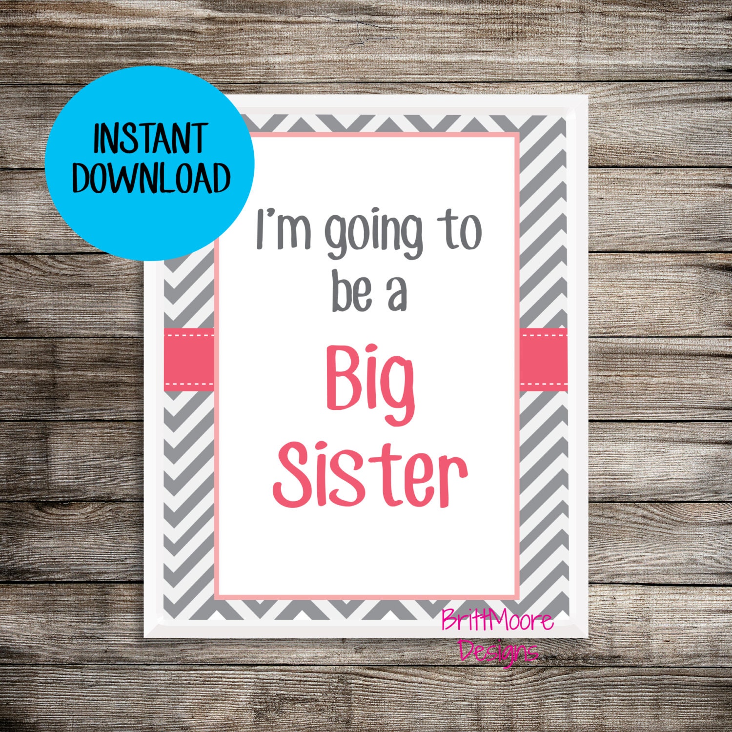 Big Sister Announcement 8X10 Printable JPEG Digital File | Etsy