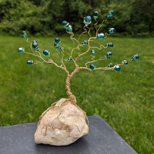 Elven Sprite - beaded wire tree sculpture