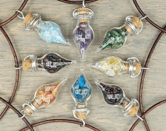 Gemstone Vial Necklace