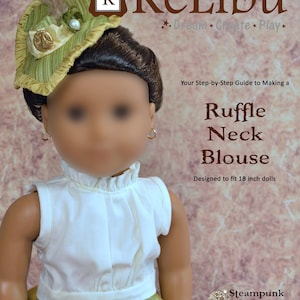 Steampunk Sleeveless Blouse Doll Clothes Pattern, Fits 18 Inch Dolls, Digital PDF Instant Download