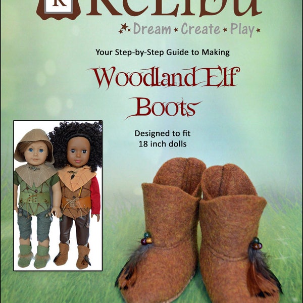 Woodland Elf Boots for 18 inch dolls