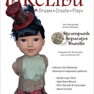 Steampunk Doll Clothes Pattern Bundle, Fits 18 Inch Dolls, Instant Download Digital PDF