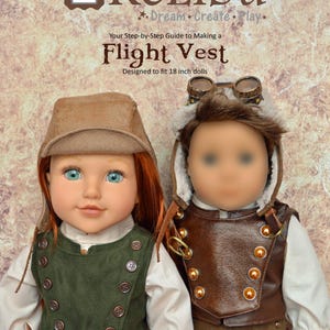 Flight Vest Steampunk Sewing Pattern, Fits 18 inch dolls, Digital PDF Download