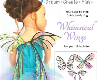 Doll Fairy Wing Pattern, No Sew, Fits 18 Inch Dolls, Digital PDF Instant Download, DIY Fairy Wings