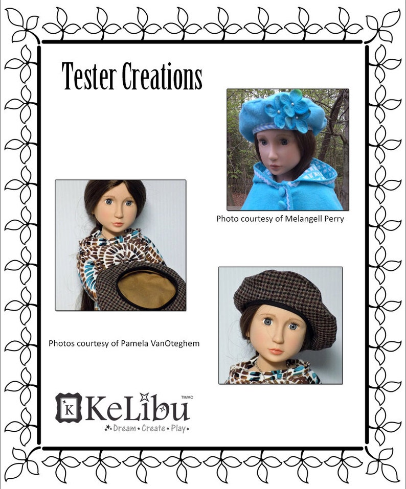 Beret Doll Clothes Pattern for 16 to 20 Inch Sim Dolls PDF image 4