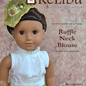 Steampunk Ruffle Neck Blouse for 18 inch dolls