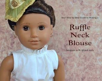 Steampunk Ruffle Neck Blouse for 18 inch dolls