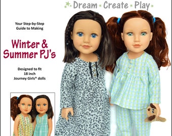 Winter & Summer PJ&#39;s for 18 inch Journey Girls Dolls - PDF