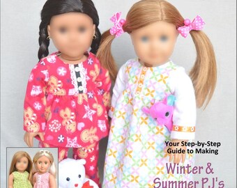 Doll Pajama Sewing Pattern, Fits 18 Inch Dolls, Digital PDF Instant Download