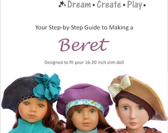 Beret Doll Clothes Pattern for 16 to 20 Inch Sim Dolls- PDF
