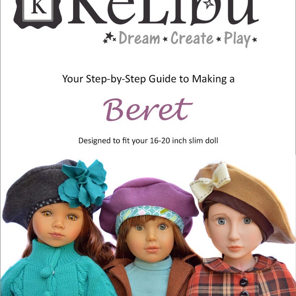 Beret Doll Clothes Pattern for 16 to 20 Inch Sim Dolls- PDF