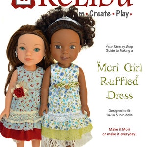 Ruffled Dress Pattern Mori Girl Style, Fits 14 to 14.5 Inch Dolls, Digital PDF Instant Download